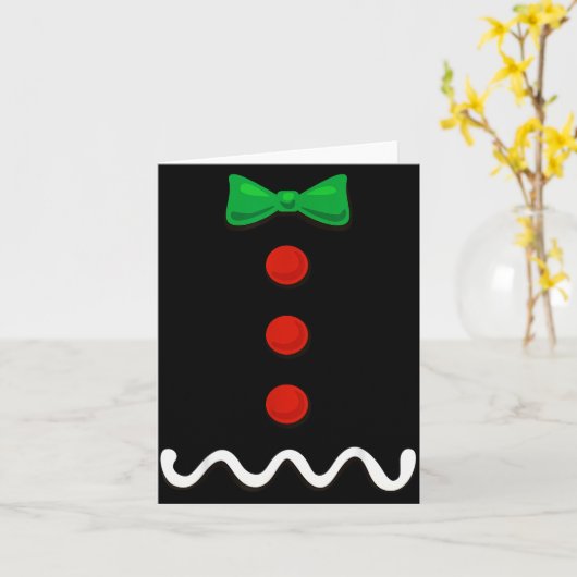 Gingerbread Man Christmas Costume  Kaart (Gele Bloem)
