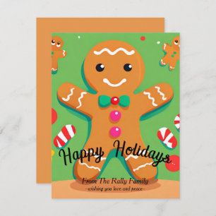 Gingerbread Man Christmas Flat Vakantie Kaart