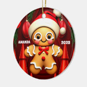 Gingerbread Man Christmas Gepersonaliseerde Kinder Keramisch Ornament (Links)