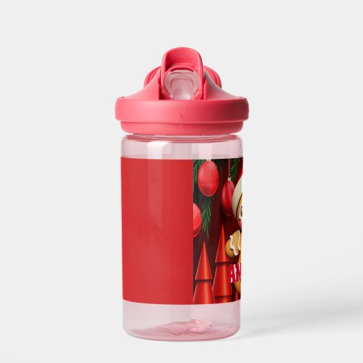 Gingerbread Man Christmas Gepersonaliseerde Kinder Waterfles (Voorkant)