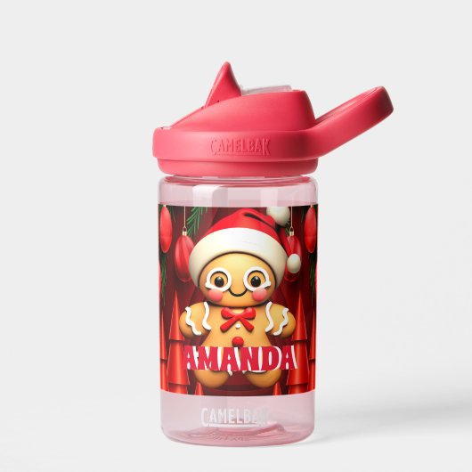 Gingerbread Man Christmas Gepersonaliseerde Kinder Waterfles (Links)