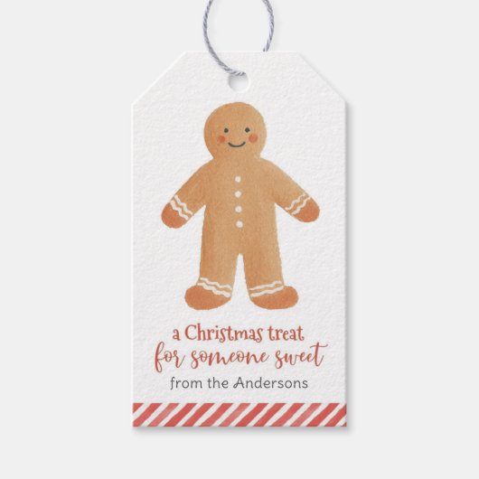 Gingerbread Man Christmas Holiday Cadeaulabel (Voorkant)