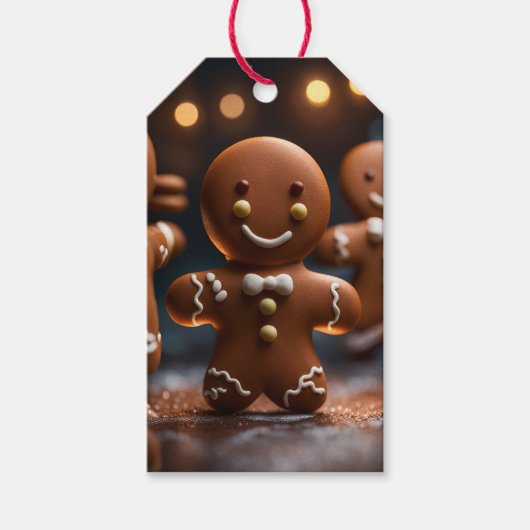 Gingerbread Man Christmas Holiday Gift Label Cadeaulabel (Voorkant)