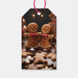 Gingerbread Man Christmas Holiday Gift Label Cadeaulabel