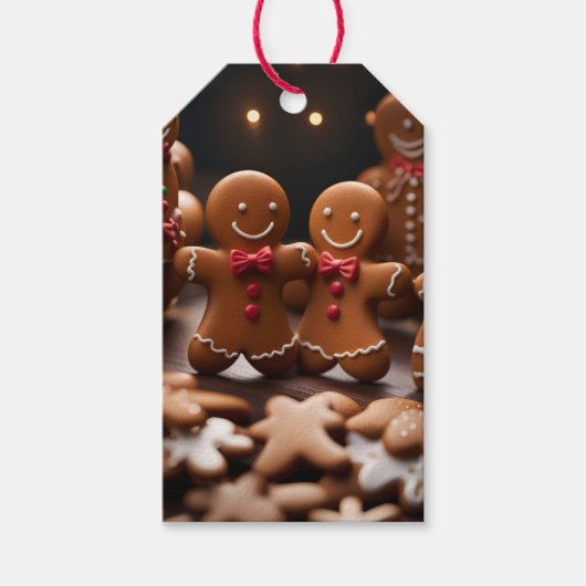 Gingerbread Man Christmas Holiday Gift Label Cadeaulabel (Voorkant)