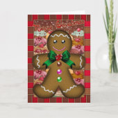 Gingerbread Man Christmas Kaart - Vrolijk kerstfee (Voorkant)