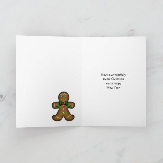 Gingerbread Man Christmas Kaart - Vrolijk kerstfee (Binnen)