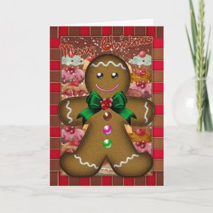 Gingerbread Man Christmas Kaart - Vrolijk kerstfee