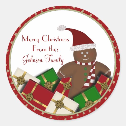 Gingerbread Man Christmas Labels (Voorkant)