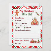 Gingerbread Man Christmas Letter to Santa  Kaart (Voorkant)