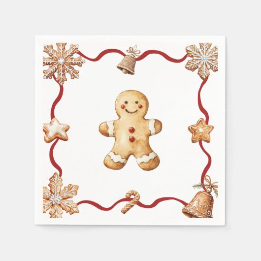 Gingerbread Man | Christmas Napkins Servet (Voorkant)