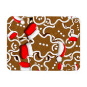 Gingerbread Man Christmas Santa Claus Throw Pillow Magneet (Horizontaal)