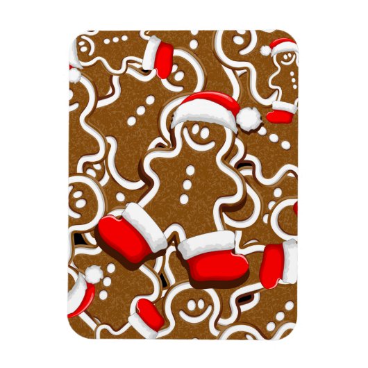 Gingerbread Man Christmas Santa Claus Throw Pillow Magneet (Verticaal)