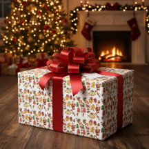 Gingerbread Man & Christmas Treats Wrapping Paper