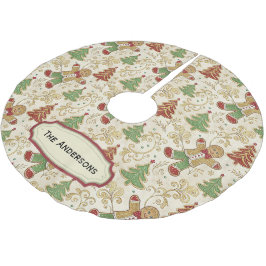  Gingerbread Man & Christmas Trees Custom Kerstboom Rok