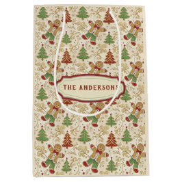  Gingerbread Man & Christmas Trees Custom Medium Cadeauzakje