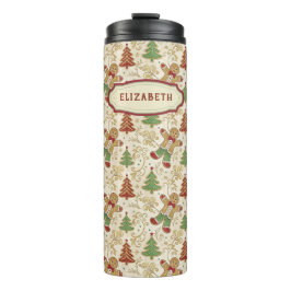  Gingerbread Man & Christmas Trees Custom Thermosbeker