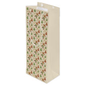  Gingerbread Man & Christmas Trees Custom Wijn Cadeautas (Achterkant Gekanteld)