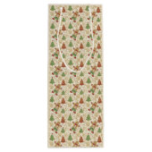  Gingerbread Man & Christmas Trees Custom Wijn Cadeautas (Achterkant)