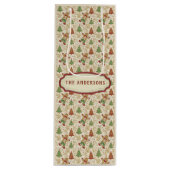 Gingerbread Man & Christmas Trees Custom Wijn Cadeautas (Voorkant)