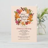 Gingerbread Man Citrus Cookie Swap Party Kerstmis Kaart (Staand voorkant)