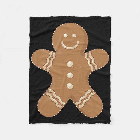Gingerbread Man Cookie Biscuit Fun Food Christmas Fleece Deken (Voorkant)