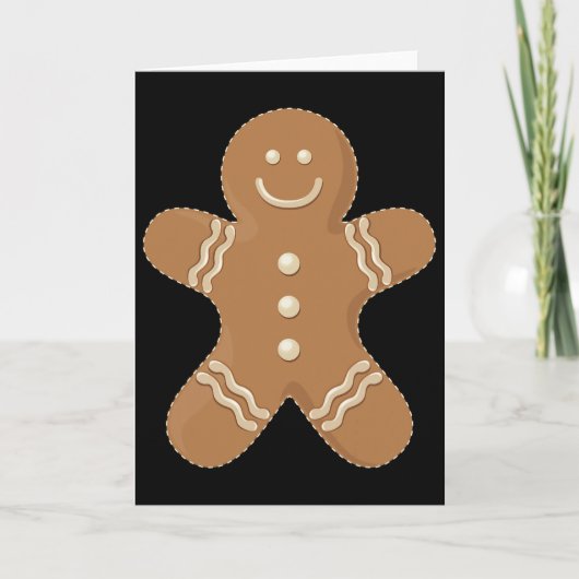 Gingerbread Man Cookie Biscuit Fun Food Christmas Kaart (Voorkant)
