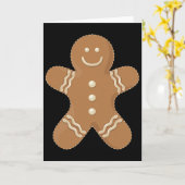 Gingerbread Man Cookie Biscuit Fun Food Christmas Kaart (Gele Bloem)