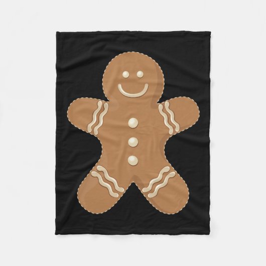 Gingerbread Man Cookie Biscuit Fun Food Kerstmis Fleece Deken (Voorkant)