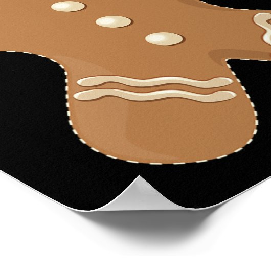 Gingerbread Man Cookie Biscuit Fun Food Kerstmis Poster (Hoek)
