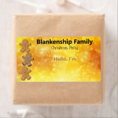 Gingerbread Man Cookie Border Papier Label Naam Ta (Insitu)
