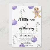 Gingerbread Man Cookie Christmas Baby shower Kaart (Voorkant)