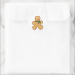 Gingerbread Man Cookie Christmas Design Ronde Sticker<br><div class="desc">Geniet van onze geschilderde peperkoek man cookie.</div>