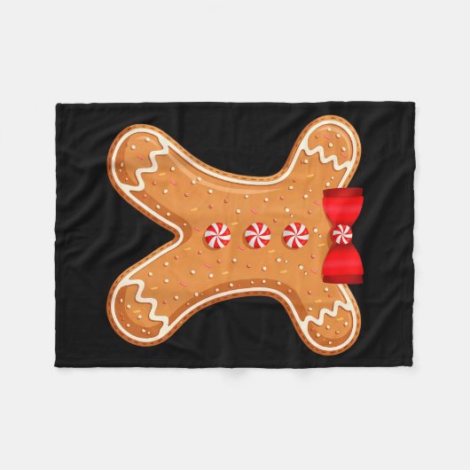 Gingerbread Man Cookie Costume Adult Kids Men Wome Fleece Deken (Voorkant (Horizontaal))