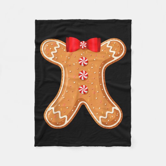 Gingerbread Man Cookie Costume Adult Kids Men Wome Fleece Deken (Voorkant)