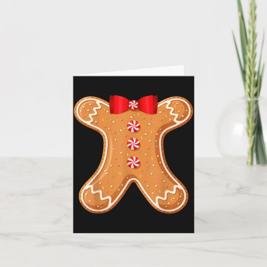 Gingerbread Man Cookie Costume Adult Kids Men Wome Kaart (Voorkant)