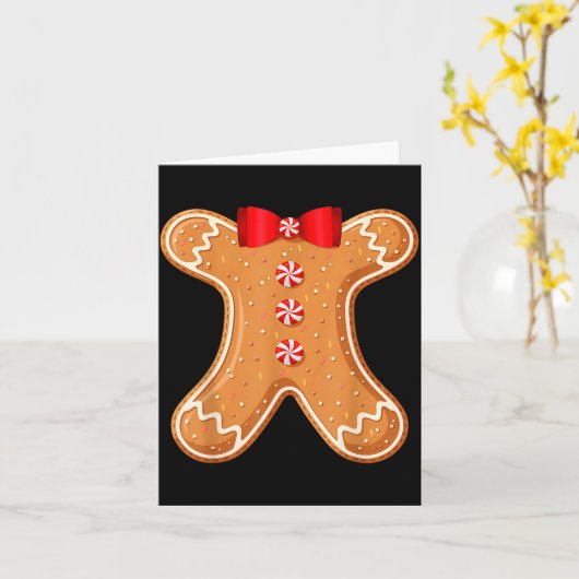 Gingerbread Man Cookie Costume Adult Kids Men Wome Kaart (Gele Bloem)