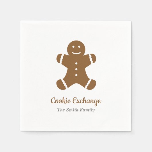 Gingerbread Man Cookie Exchange Servet (Voorkant)