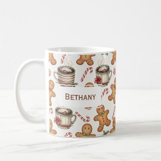 Gingerbread man cookie Hot Chocolate Holiday gift  Koffiemok (Links)