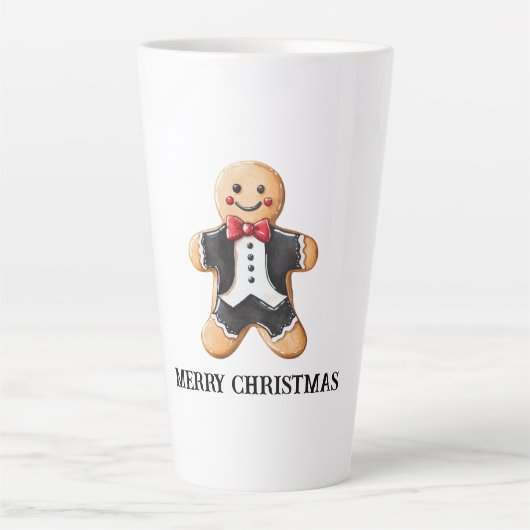 Gingerbread Man Cookie in Tuxedo Latte Mok (Voorkant)