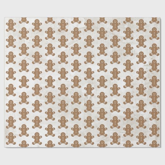 Gingerbread Man Cookie Kerstmis vakantie bakken Cadeaupapier (Vlak)