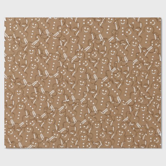 Gingerbread Man Cookie Kerstmis vakantie bakken Cadeaupapier (Vlak)