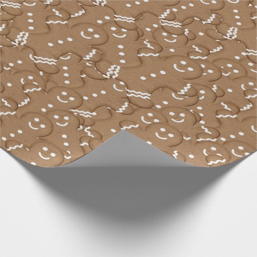 Gingerbread Man Cookie Kerstmis vakantie bakken Cadeaupapier (Hoek)