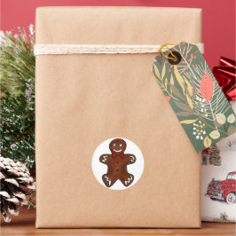 Gingerbread Man Cookie Kerstmis vakantie bakken Ronde Sticker