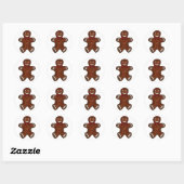 Gingerbread Man Cookie Kerstmis vakantie bakken Ronde Sticker (Vel)