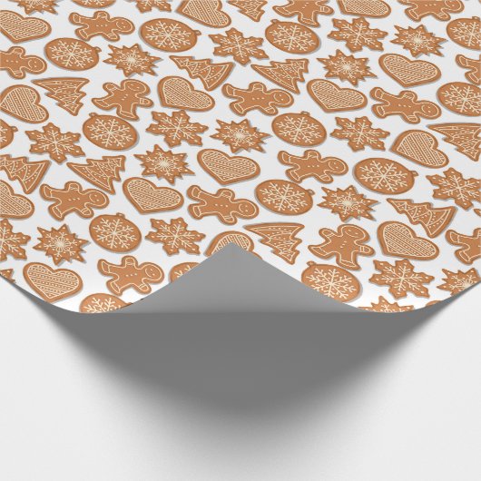 Gingerbread Man Cookie-kerstpatrooncadeau Cadeaupapier (Hoek)