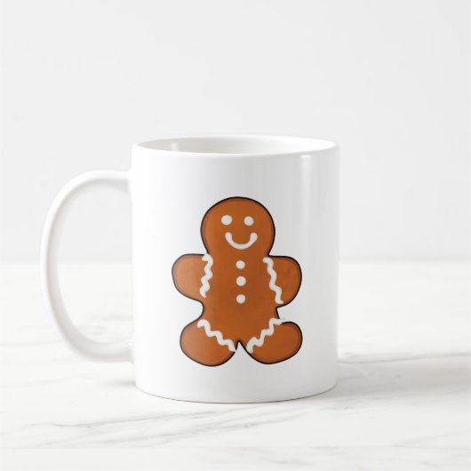 Gingerbread Man Cookie Kerstvakantie Cartoon Koffiemok (Links)