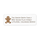 Gingerbread Man Cookie Kerstvakantie Schattige Etiket (Voorkant)