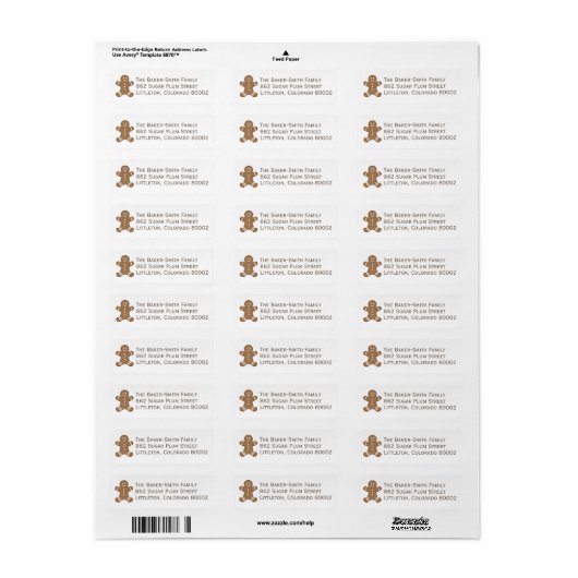 Gingerbread Man Cookie Kerstvakantie Schattige Etiket (Full Sheet)