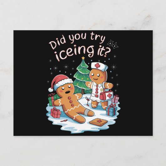 Gingerbread Man Cookie Lelijke Trui Oh Snap Xmas Feestdagenkaart (Voorkant)